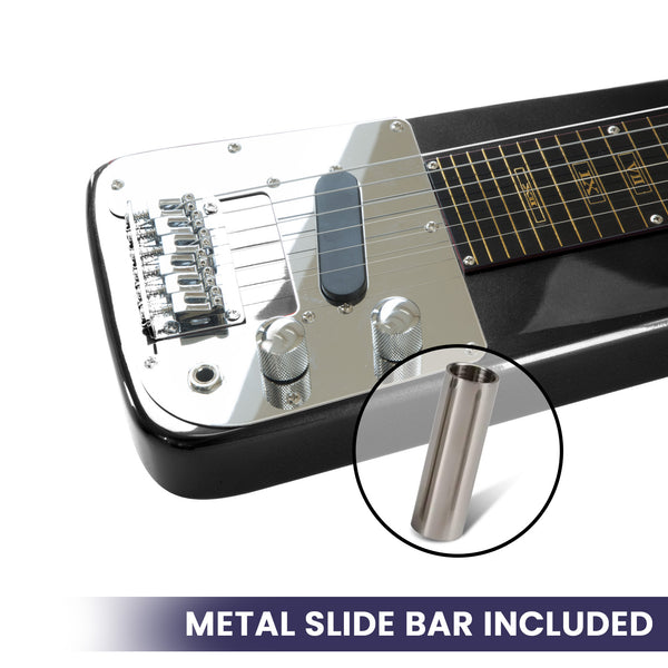 Karrera 29in 6-String Lap Steel Hawaiian Guitar - Black Karrera