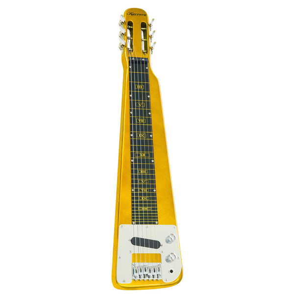 Karrera 29in 6-String Lap Steel Hawaiian Guitar - Metallic Gold Karrera