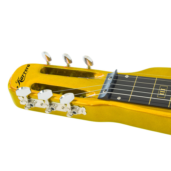 Karrera 29in 6-String Lap Steel Hawaiian Guitar - Metallic Gold Karrera