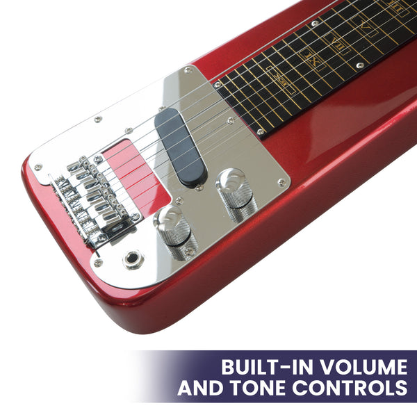 Karrera 6-String Steel Lap Guitar - Metallic Red Karrera