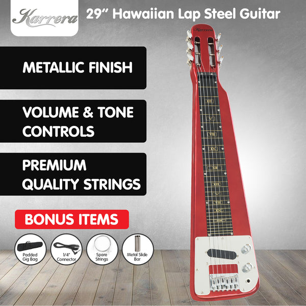 Karrera 6-String Steel Lap Guitar - Metallic Red Karrera