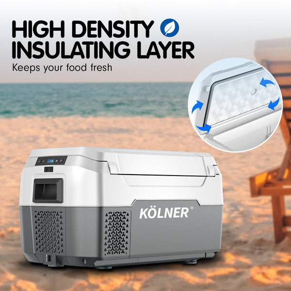 Kolner 20l Fridge Freezer Cooler 12/24/240v Camping Portable Kolner Esky Refrigerator - Grey kolner