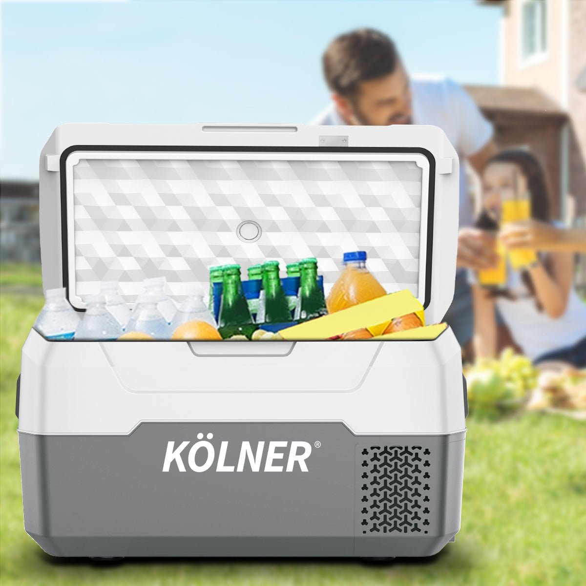 Kolner 20l Fridge Freezer Cooler 12/24/240v Camping Portable Kolner Esky Refrigerator - Grey kolner