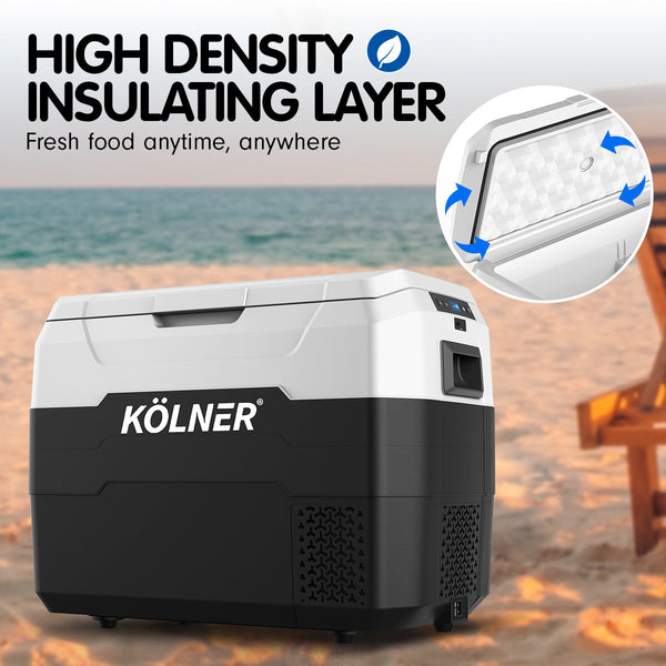 Kolner 40l Fridge Freezer Cooler 12/24/240v Camping Portable Esky Refrigerator - Black Does not apply