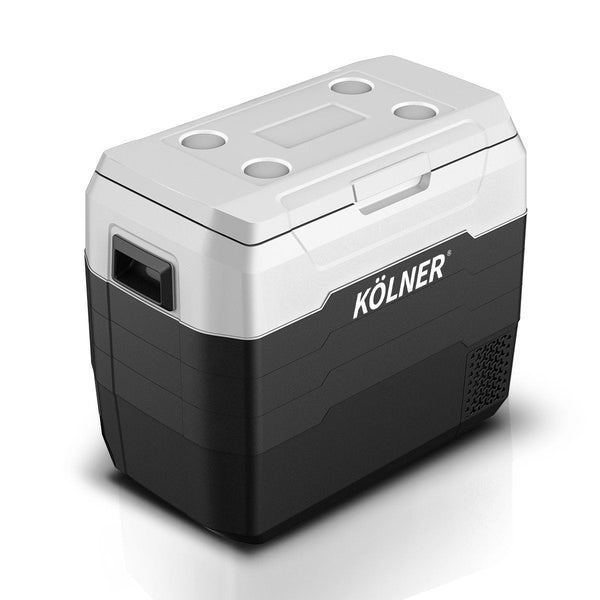 Kolner 50l Fridge Freezer Cooler 12/24/240v Camping Portable Refrigerator - Black Does not apply