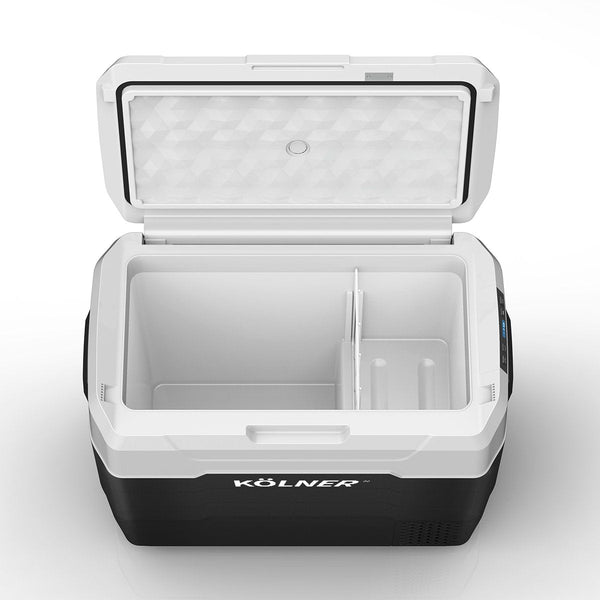 Kolner 50l Fridge Freezer Cooler 12/24/240v Camping Portable Refrigerator - Black Does not apply