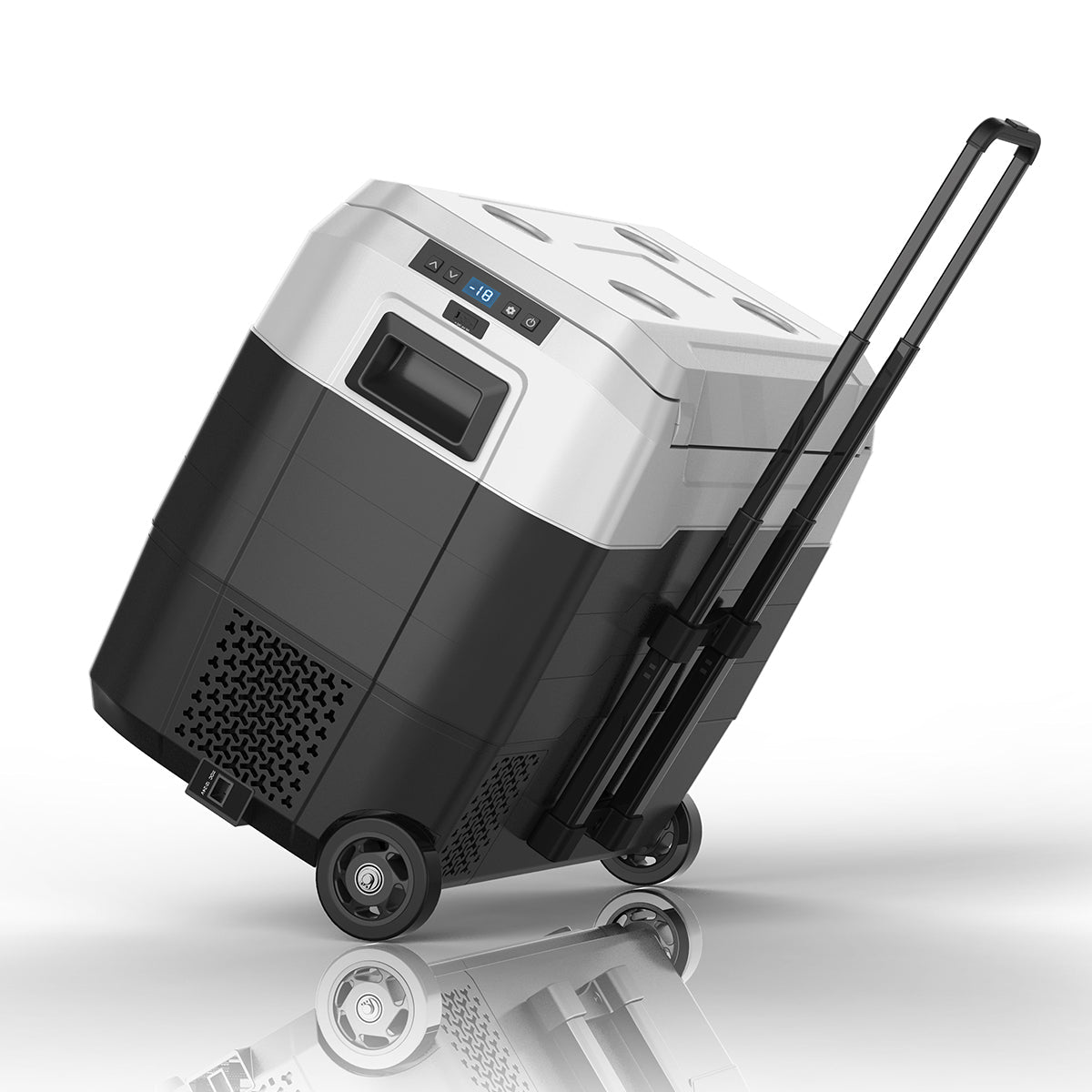 Kolner 50l Fridge Freezer Cooler 12/24/240v Camping Portable Refrigerator With Trolley - Black Does not apply