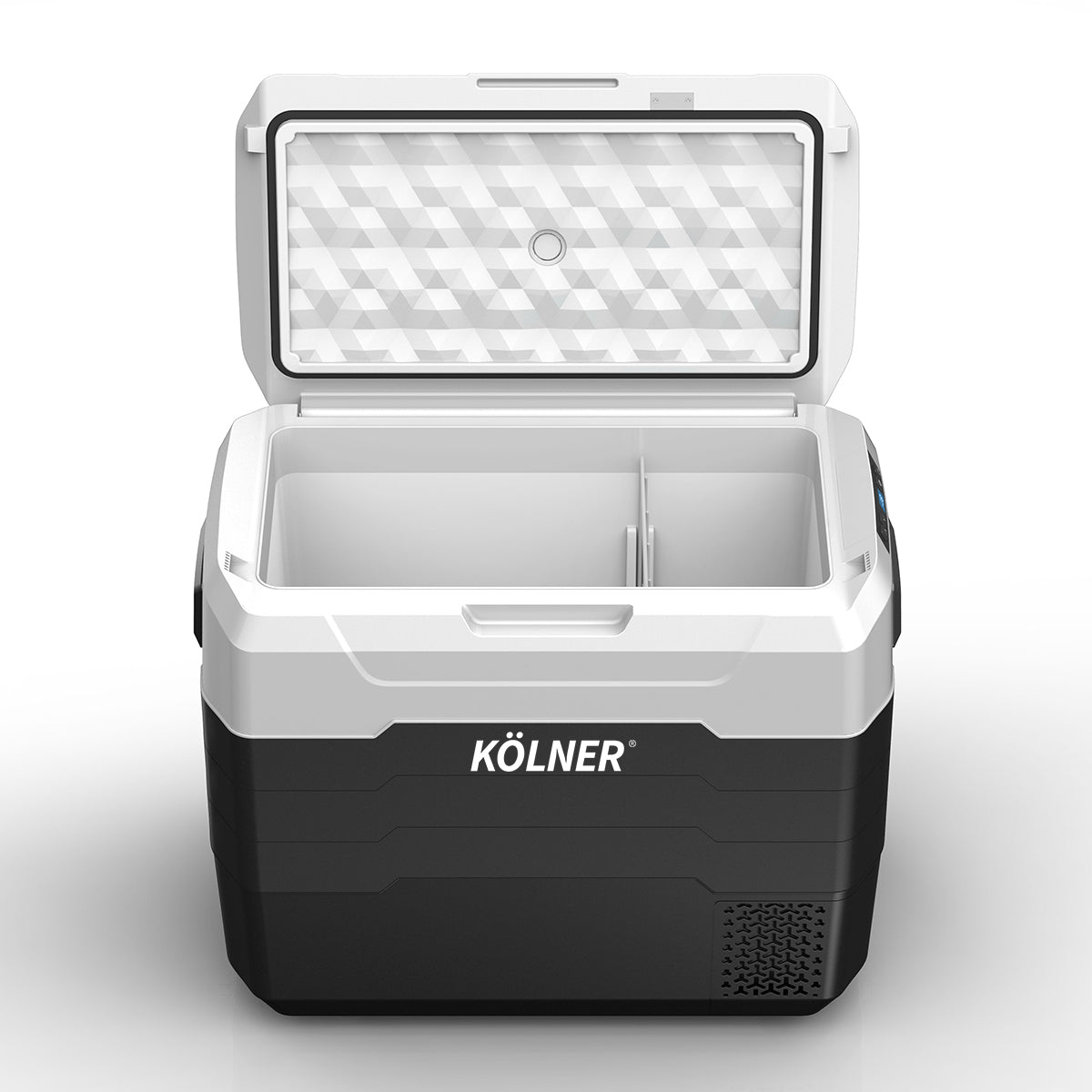 Kolner 50l Fridge Freezer Cooler 12/24/240v Camping Portable Refrigerator With Trolley - Black Does not apply