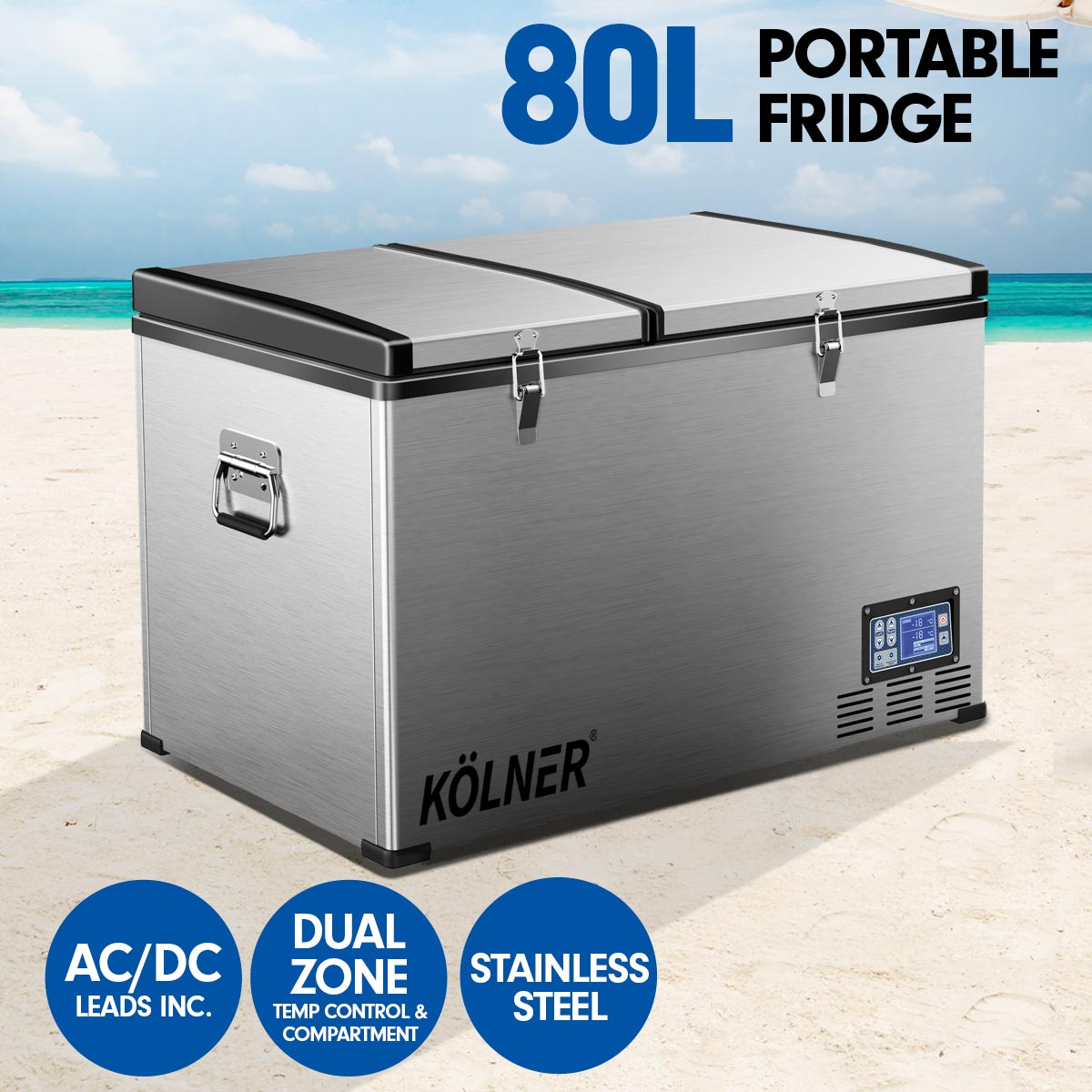 Kolner 80l Portable Fridge Cooler Freezer Camping Car Travel Refrigerator Does not apply