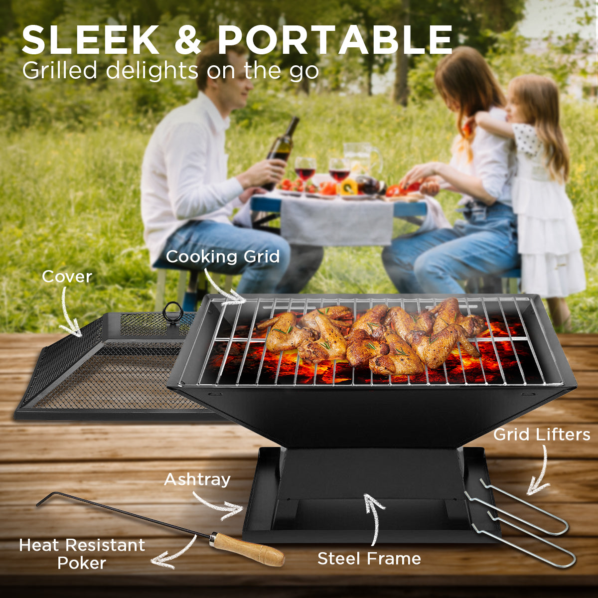 Wallaroo Portable Outdoor Fire Pit for BBQ, Grilling, Cooking, Camping Wallaroo