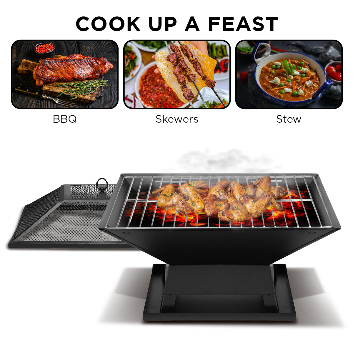 Wallaroo Portable Outdoor Fire Pit for BBQ, Grilling, Cooking, Camping Wallaroo