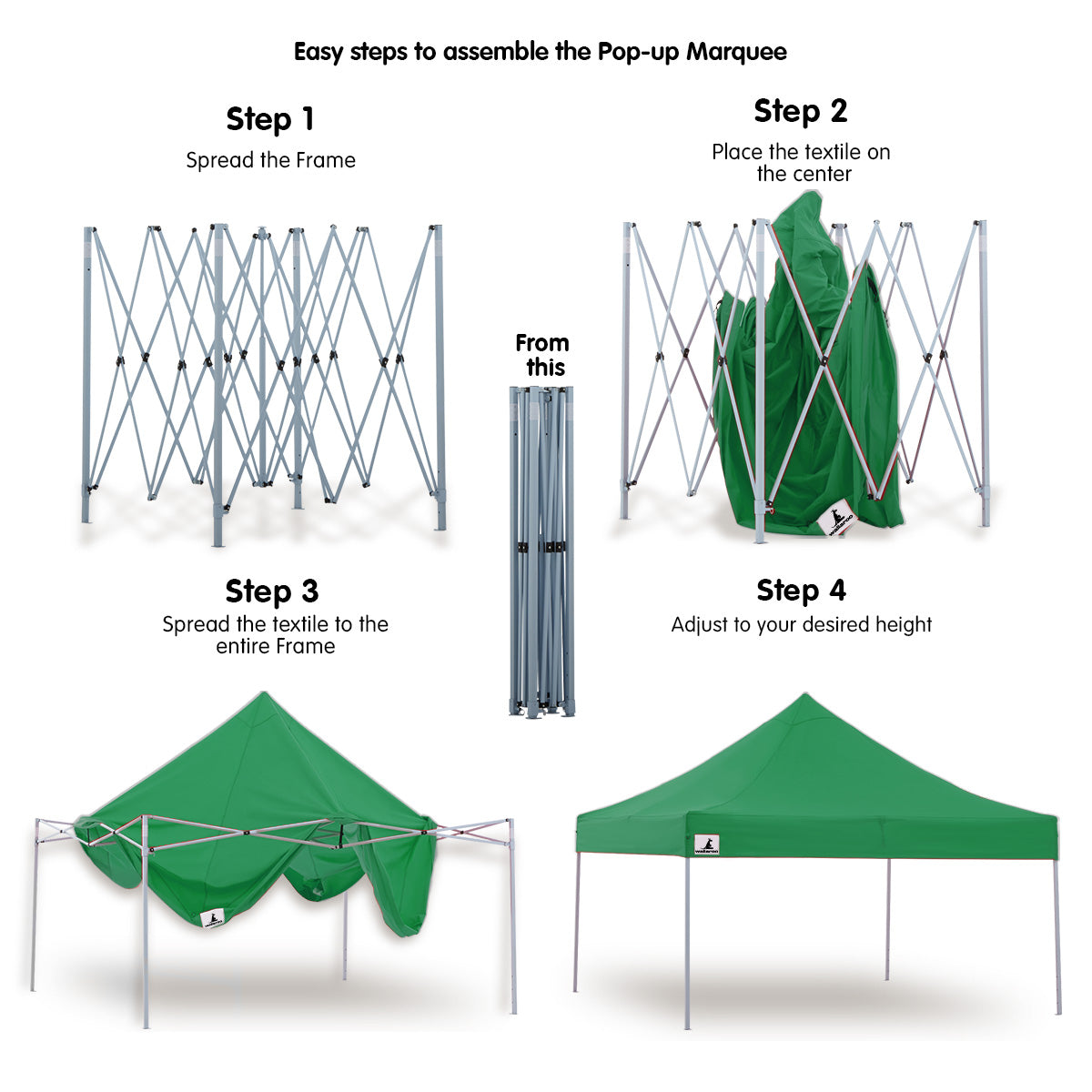 Wallaroo Gazebo Tent Marquee 3x3 Popup Outdoor - Green Wallaroo