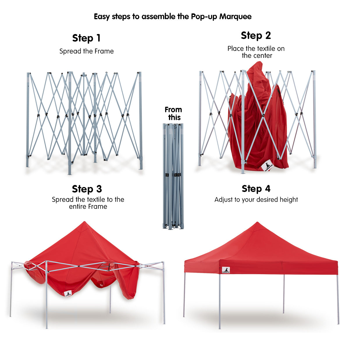 Wallaroo Gazebo Tent Marquee 3x3 PopUp Outdoor  Red Wallaroo