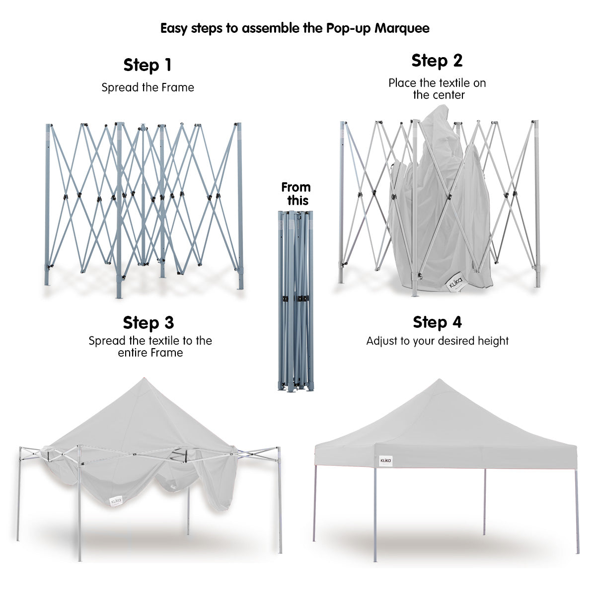 Wallaroo Gazebo Tent Marquee 3x3 PopUp Outdoor Wallaroo White Wallaroo