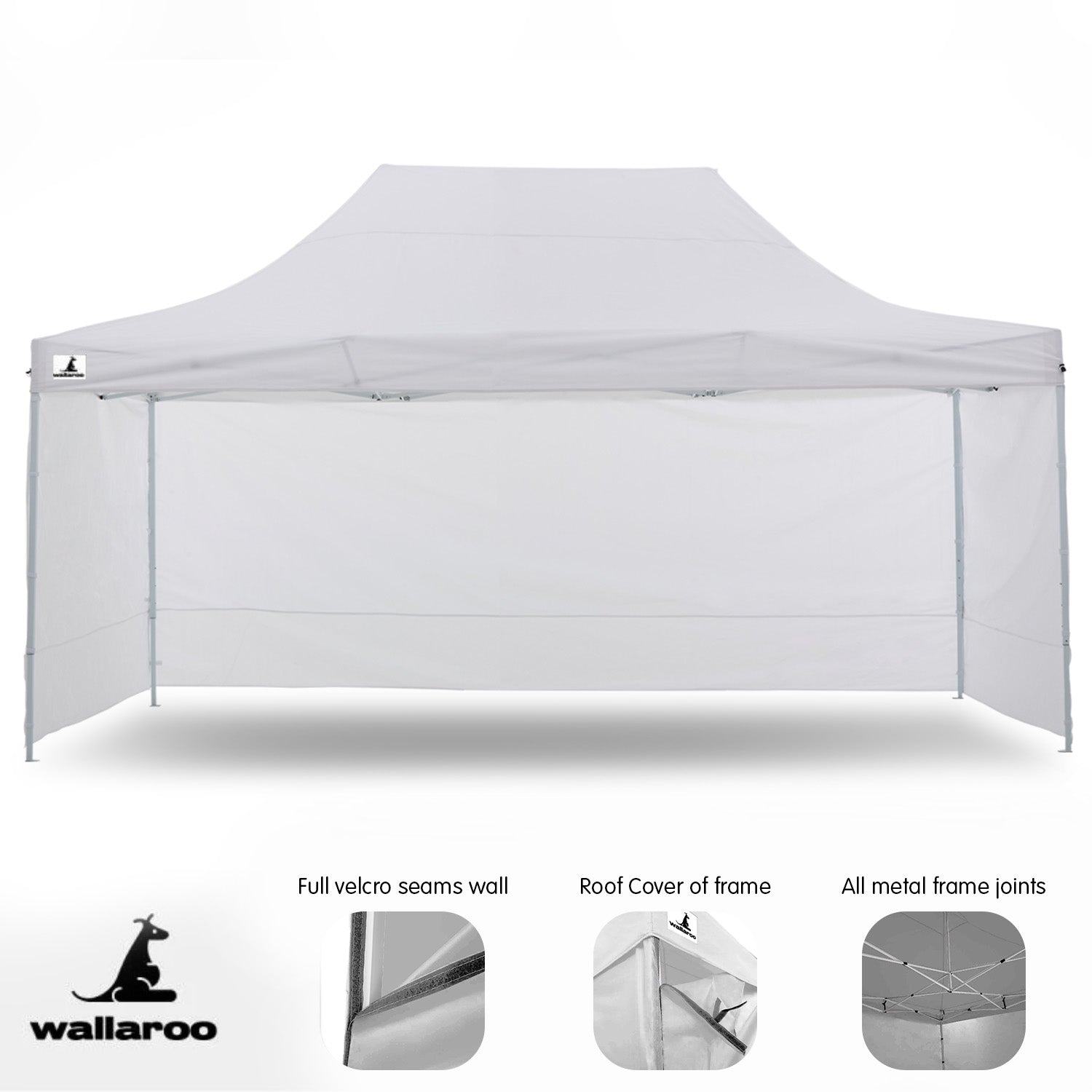 Wallaroo Gazebo Tent Marquee 3x4.5m PopUp Outdoor White Wallaroo