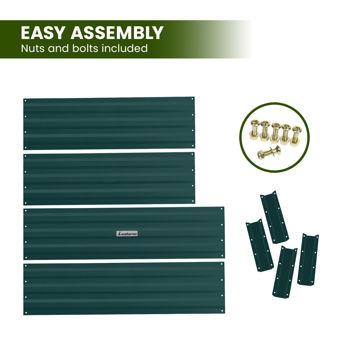 Wallaroo Garden Bed 120 x 60 x 30cm Galvanized Steel - Green Wallaroo