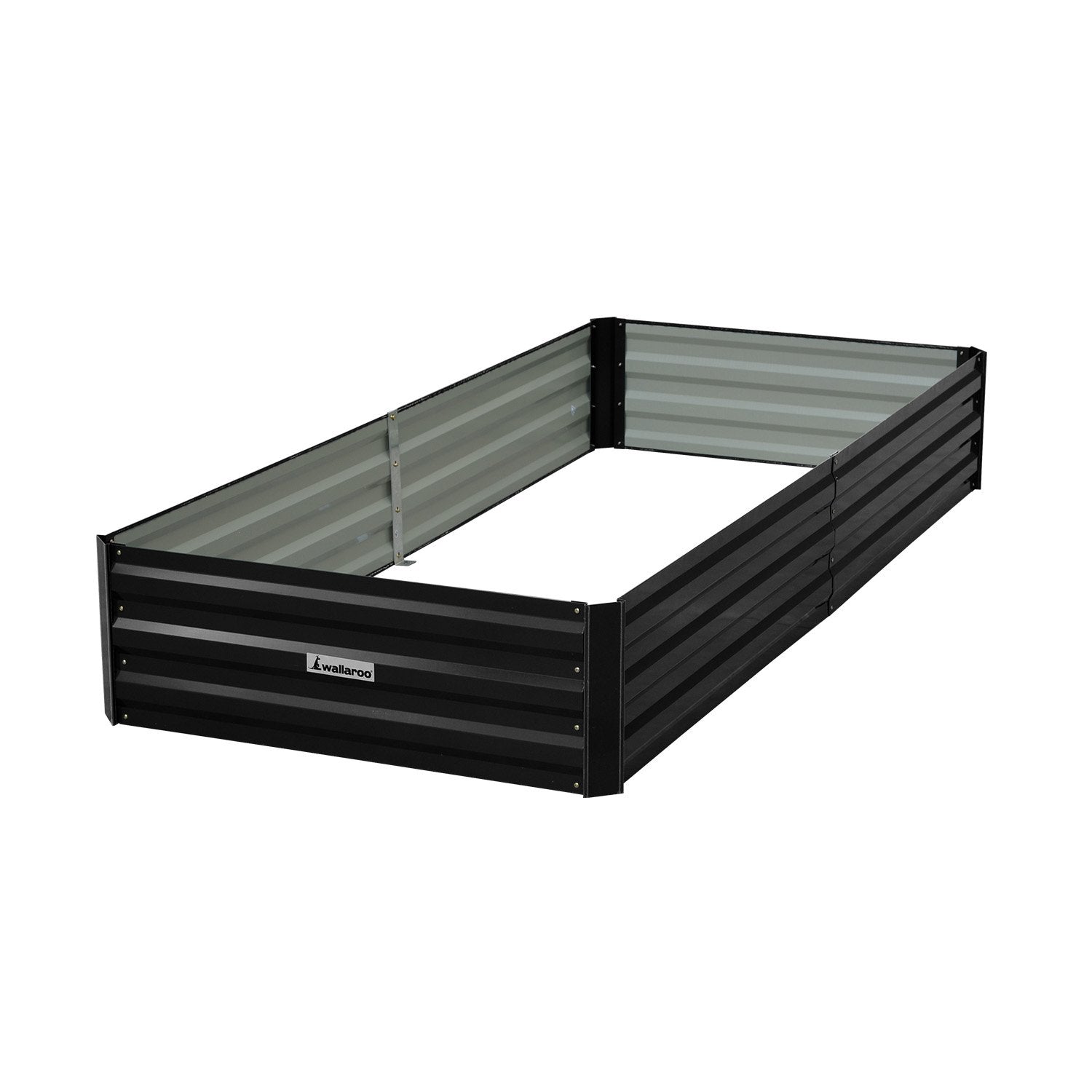 Wallaroo Garden Bed 210 x 90 x 30cm Galvanized Steel - Black Wallaroo