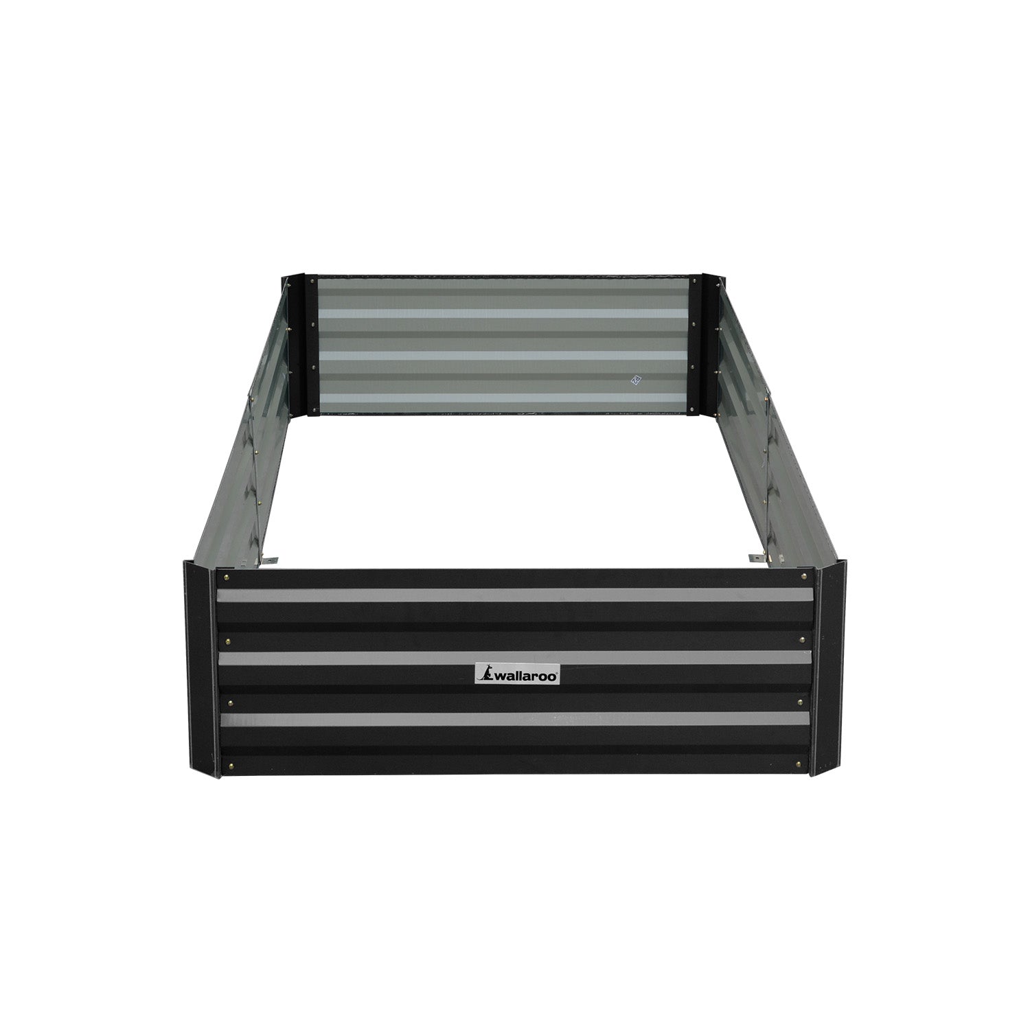 Wallaroo Garden Bed 210 x 90 x 30cm Galvanized Steel - Black Wallaroo