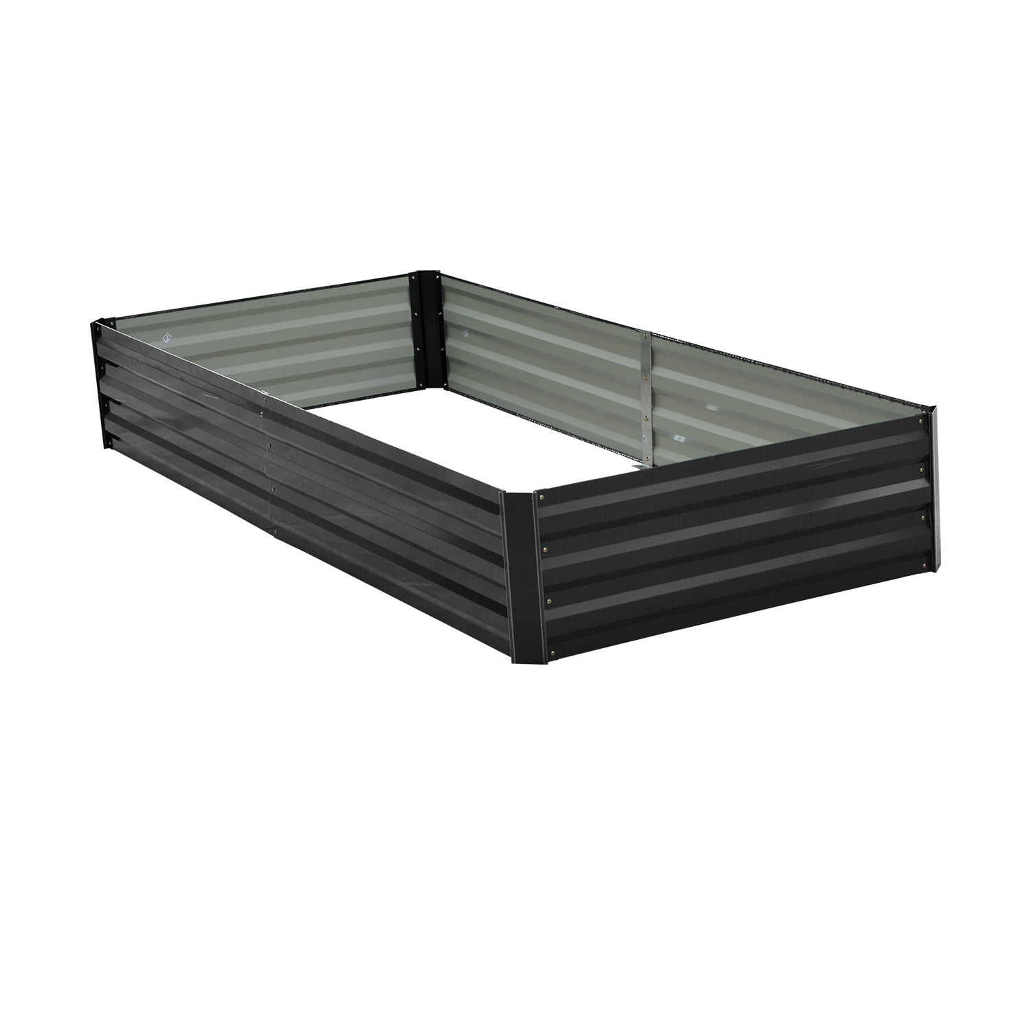 Wallaroo Garden Bed 210 x 90 x 30cm Galvanized Steel - Black Wallaroo