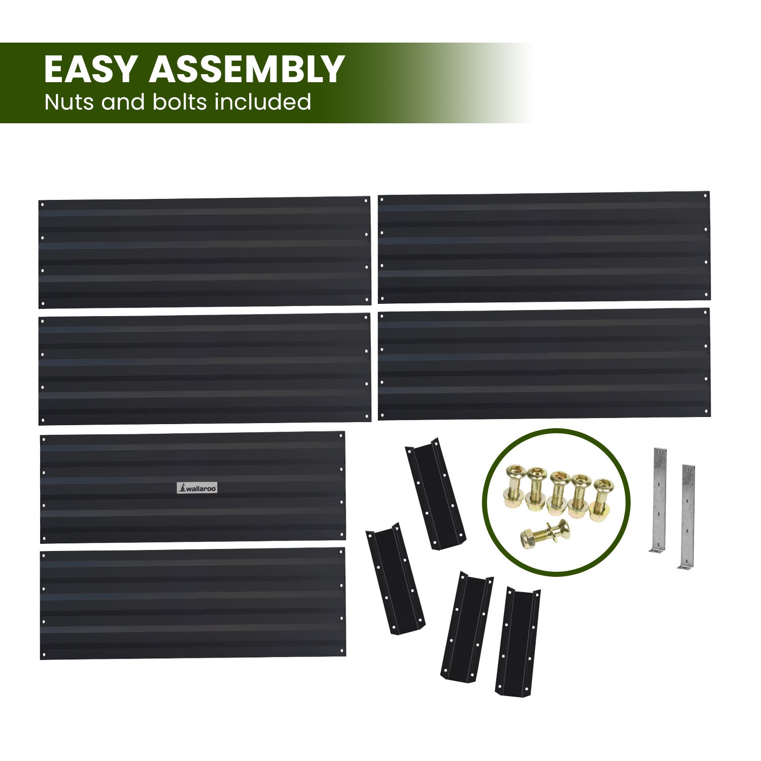 Wallaroo Garden Bed 210 x 90 x 30cm Galvanized Steel - Black Wallaroo