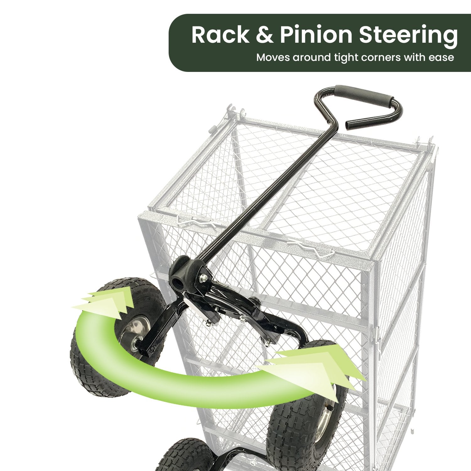 Wallaroo Steel Mesh Garden Trolley Cart - Hammer Grey Wallaroo