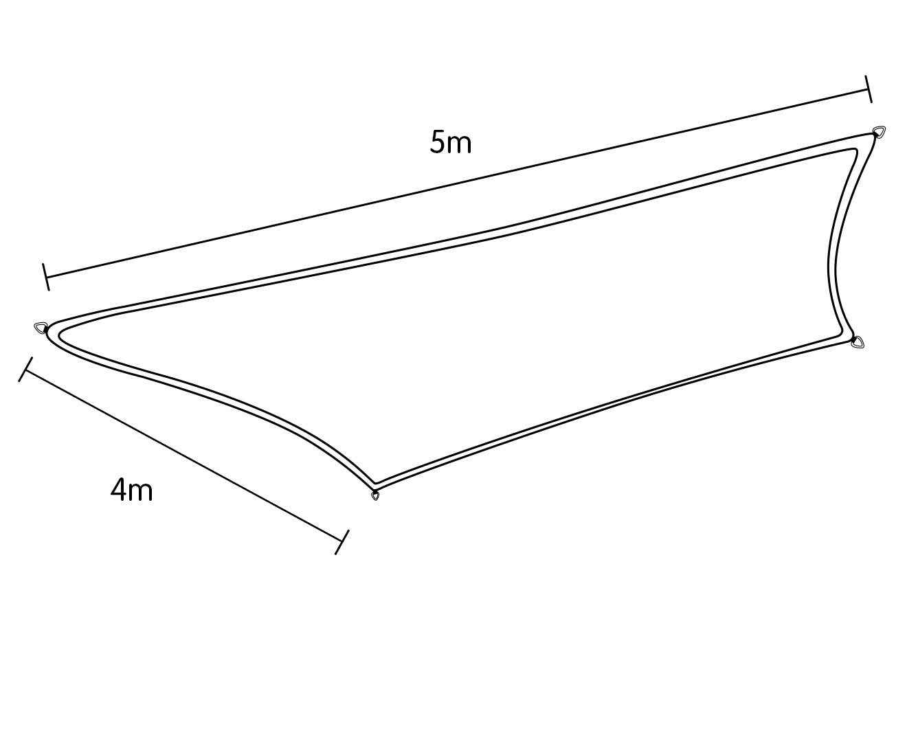 Wallaroo Rectangular Shade Sail 4m x 5m - Grey Wallaroo