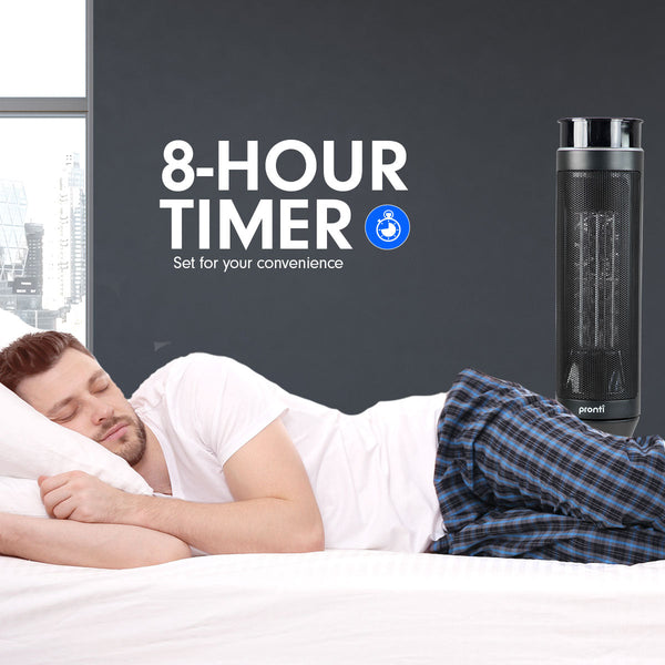 Pronti Electric Tower Heater 2000W Ceramic Portable Remote - Black Pronti