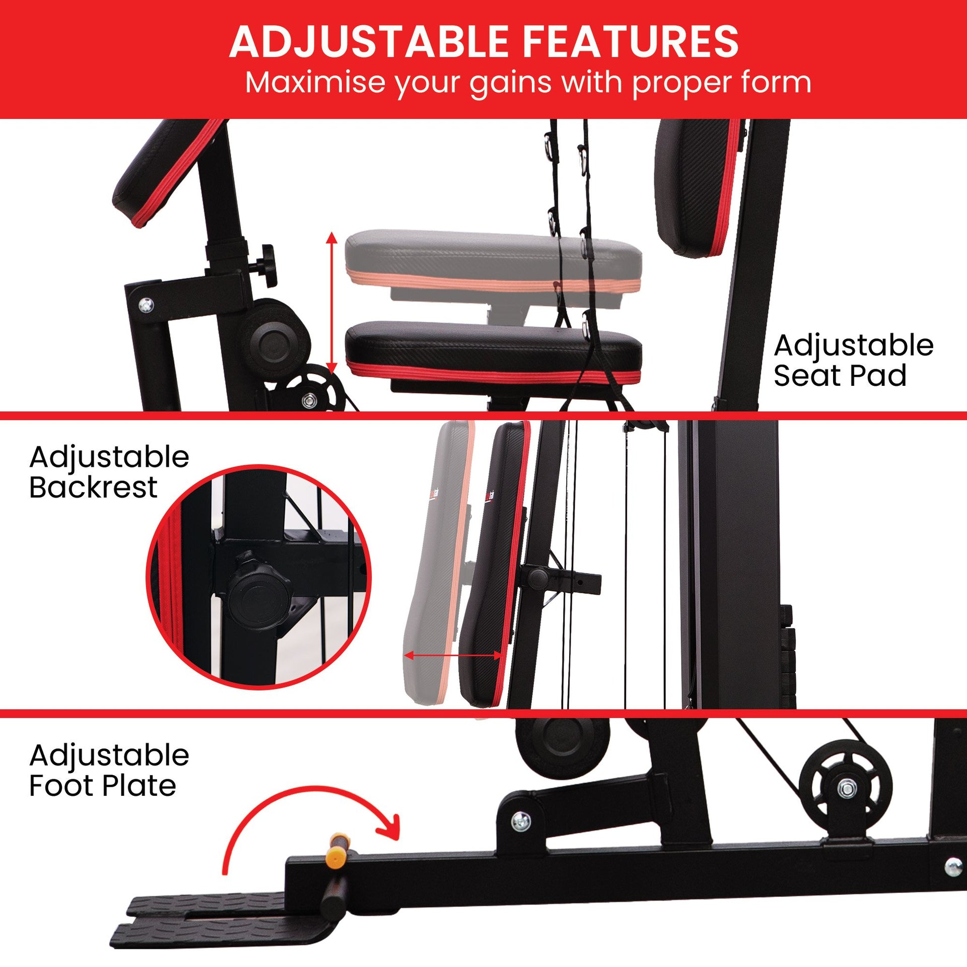 Powertrain Jx-89 Multi Station Home Gym 68kg Weight Cable Machine Does not apply