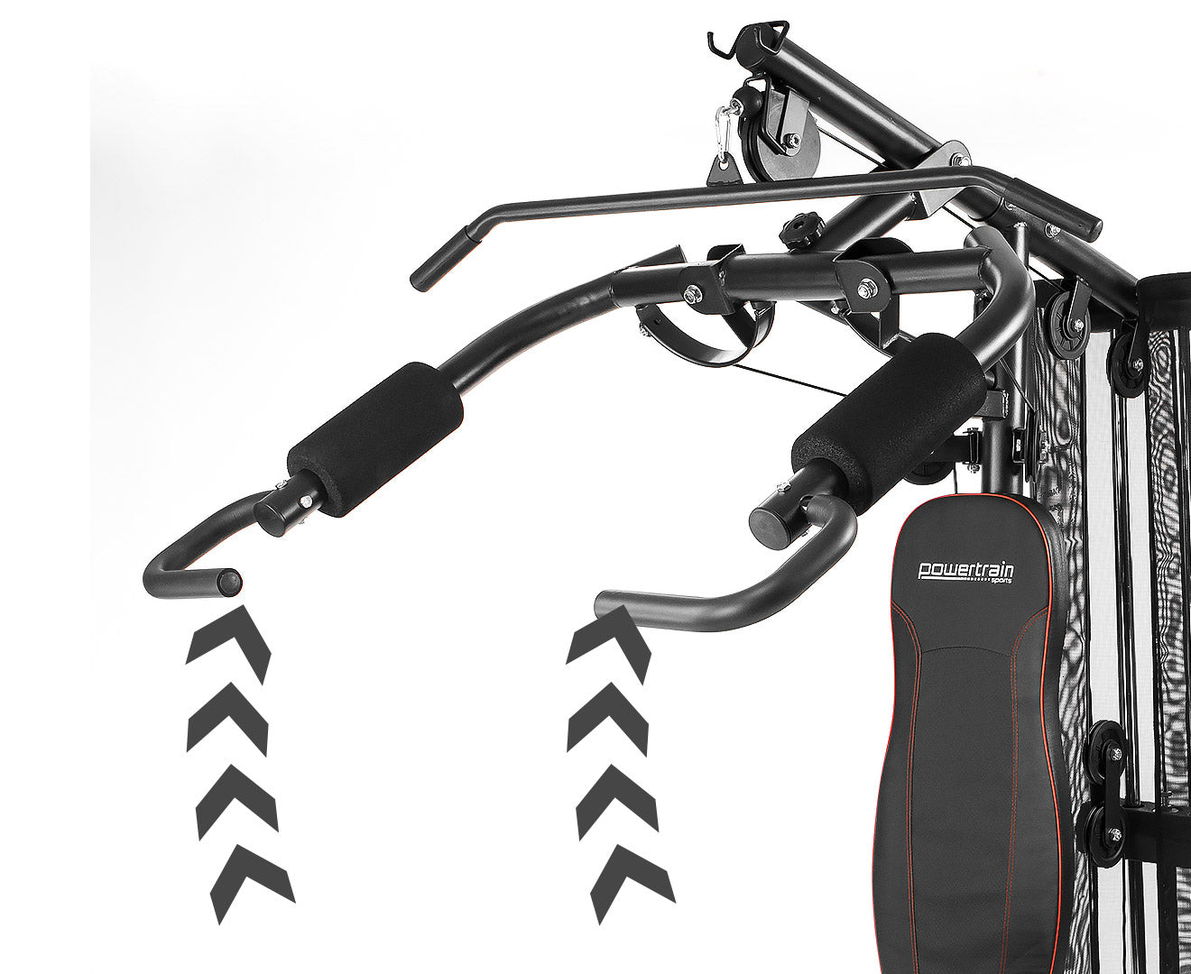 Powertrain Multi Station Home Gym With 68kg Weights Preacher Curl Pad Powertrain