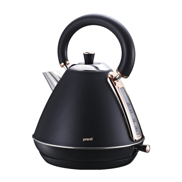 Pronti 1.7L Rose Trim Collection Kettle - Black Pronti