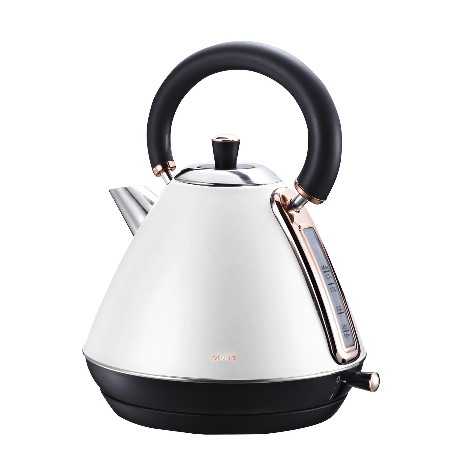 Pronti Rose Trim Collection Toaster & Kettle Bundle - White Pronti
