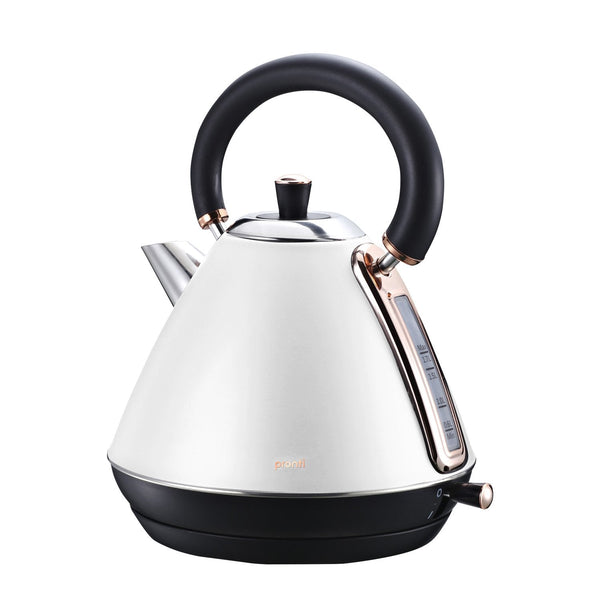 Pronti Rose Trim Collection Toaster & Kettle Bundle - White Pronti