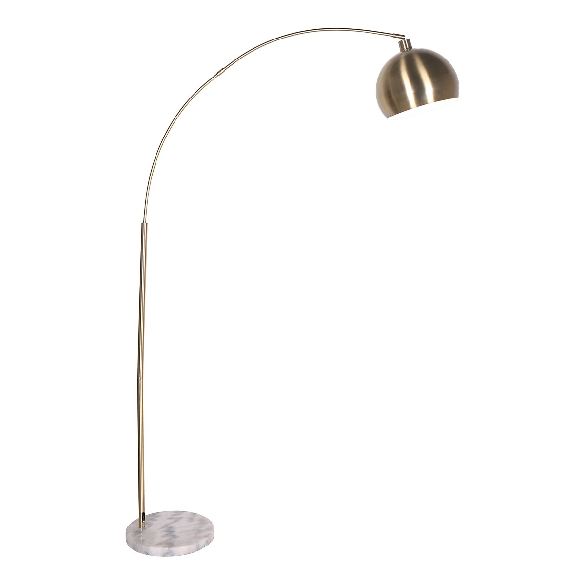 Sarantino Arc Floor Lamp Antique Brass Finish with Marble Base Sarantino