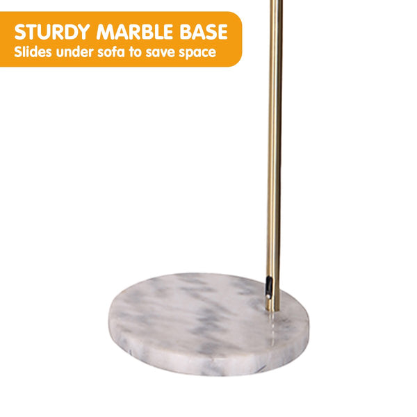 Sarantino Arc Floor Lamp Antique Brass Finish with Marble Base Sarantino
