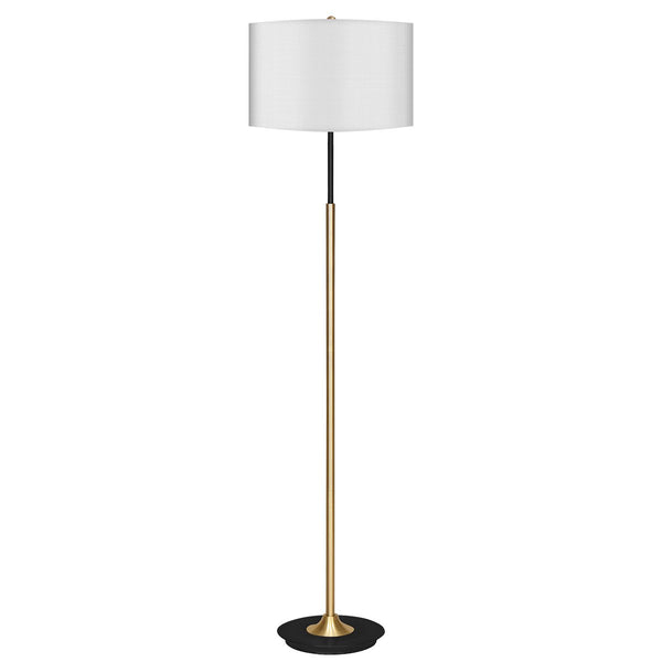 Sarantino Metal Floor Lamp Brushed Brass Finish with White Shade Sarantino