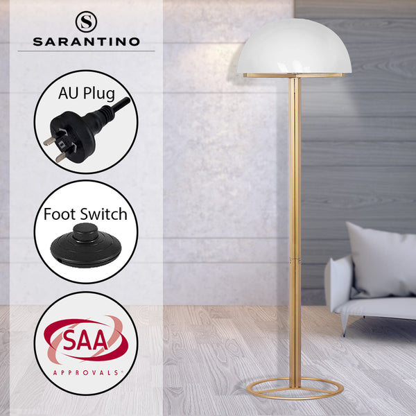Sarantino Metal Floor Lamp with White Acrylic Shade by Sarantino Sarantino