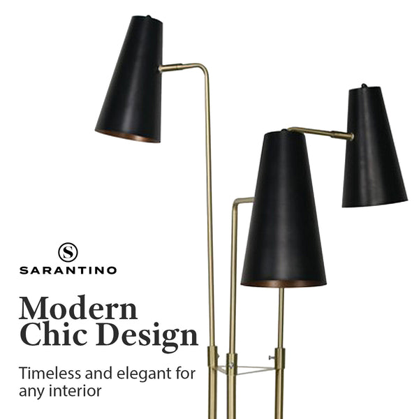 Sarantino Three Metal Shade Floor Lamp Sarantino