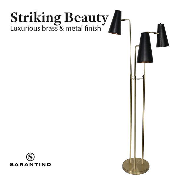Sarantino Three Metal Shade Floor Lamp Sarantino