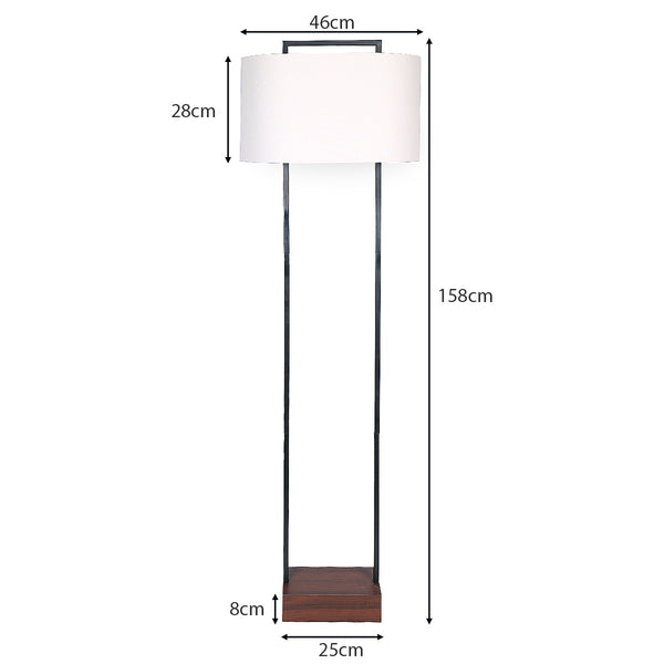 Sarantino Wood Floor Lamp in Cherry Finish Sarantino