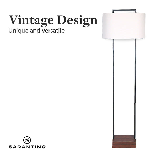 Sarantino Wood Floor Lamp in Cherry Finish Sarantino