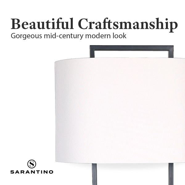 Sarantino Wood Floor Lamp in Cherry Finish Sarantino