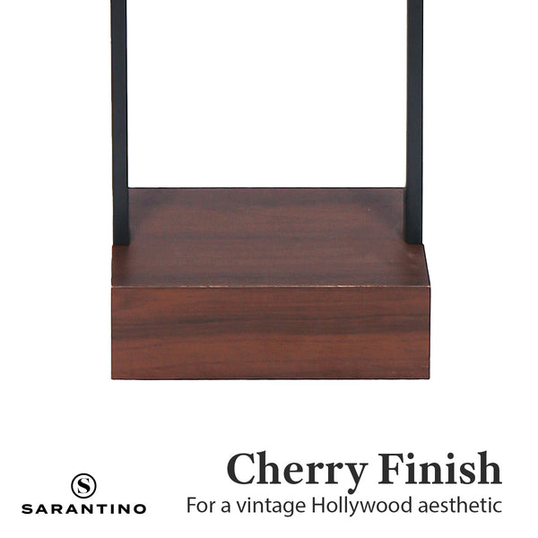 Sarantino Wood Floor Lamp in Cherry Finish Sarantino