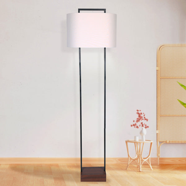 Sarantino Wood Floor Lamp in Cherry Finish Sarantino