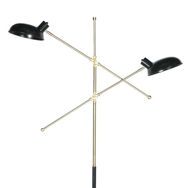 Sarantino Adjustable Two Light Lamp Black and Gold Finish Sarantino