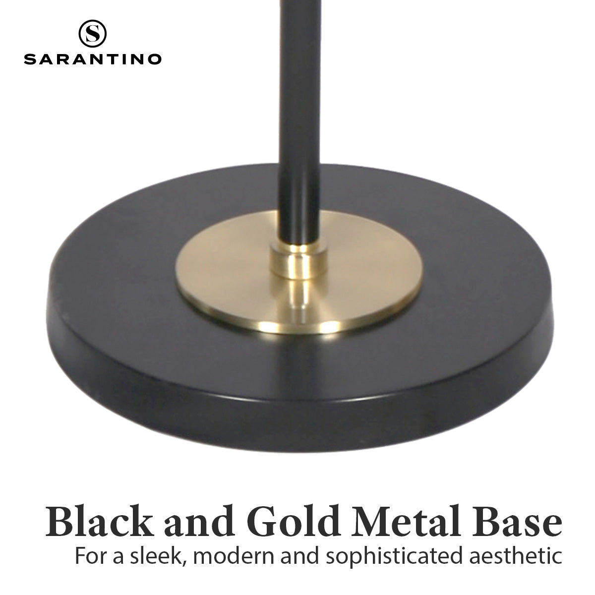 Sarantino Adjustable Two Light Lamp Black and Gold Finish Sarantino