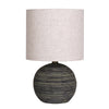 Sarantino Ceramic Table Lamp With Striped Pattern In Antique Black