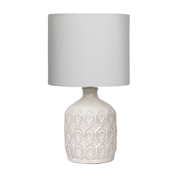 Sarantino Ceramic Table Lamp In Cream Sarantino