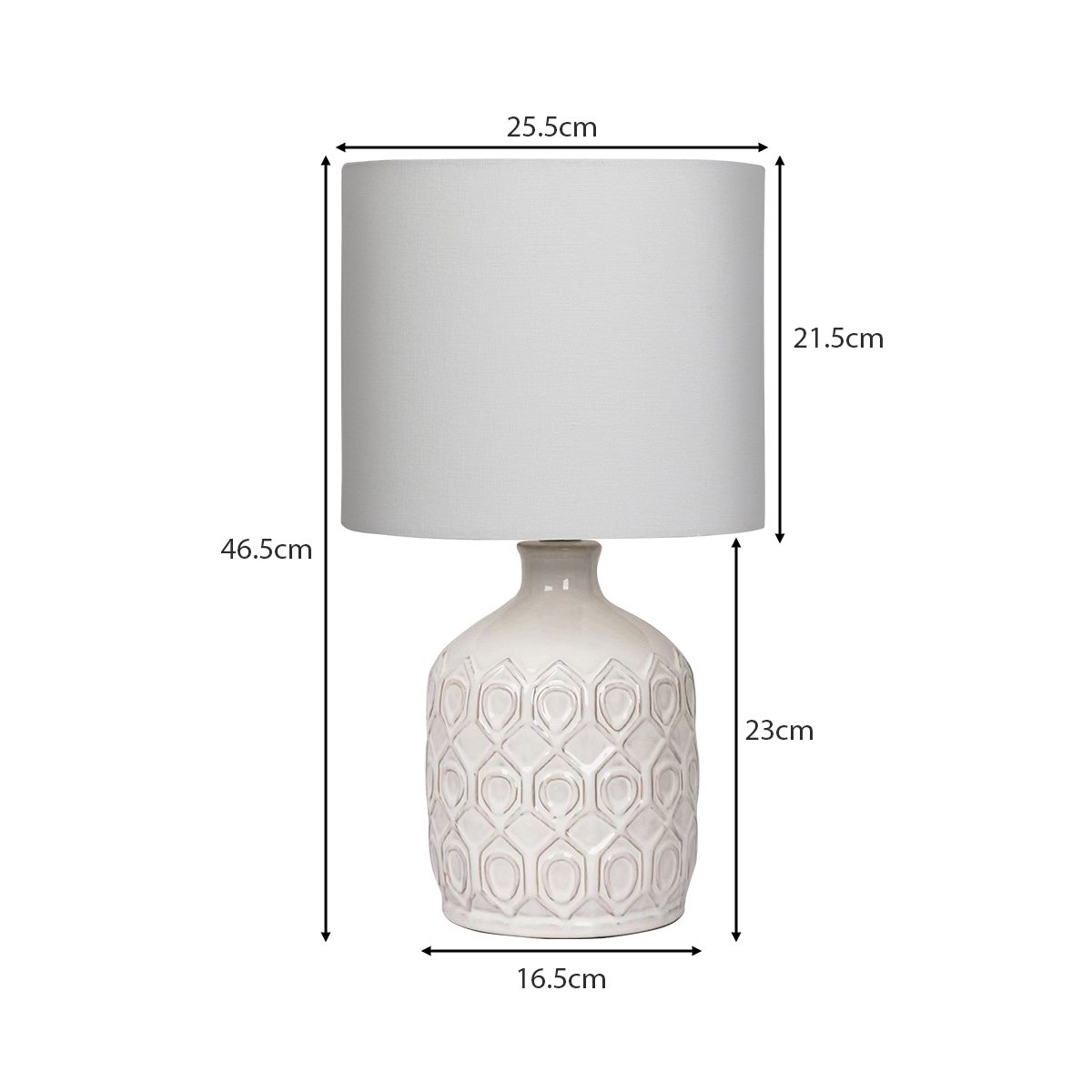 Sarantino Ceramic Table Lamp In Cream Sarantino