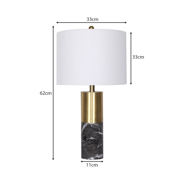 Sarantino Metal and Marble Table Lamp in Black Sarantino