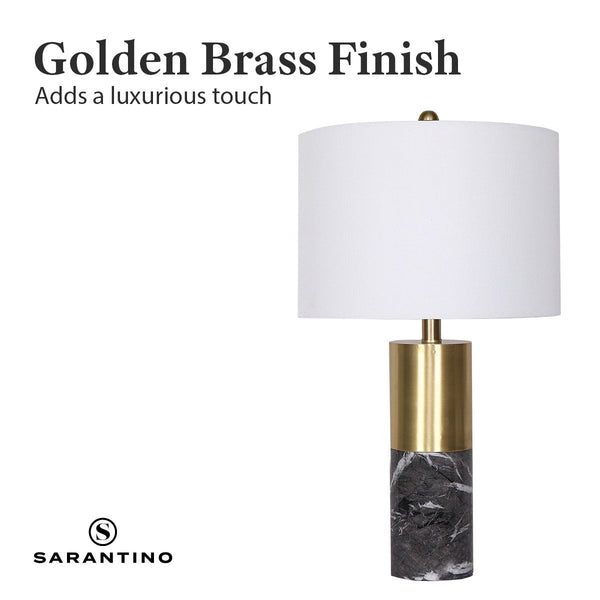 Sarantino Metal and Marble Table Lamp in Black Sarantino